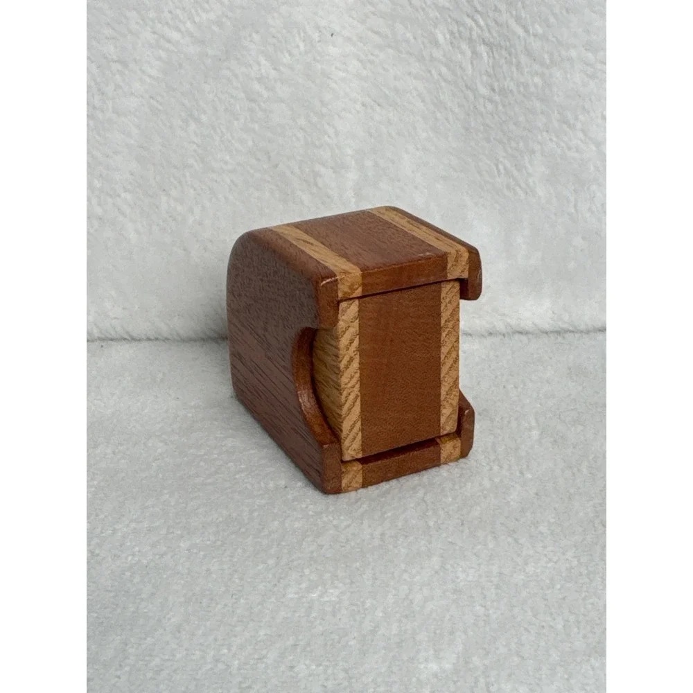 Vintage Secret Puzzle Trinket Box Unisex OS Brown Excellent